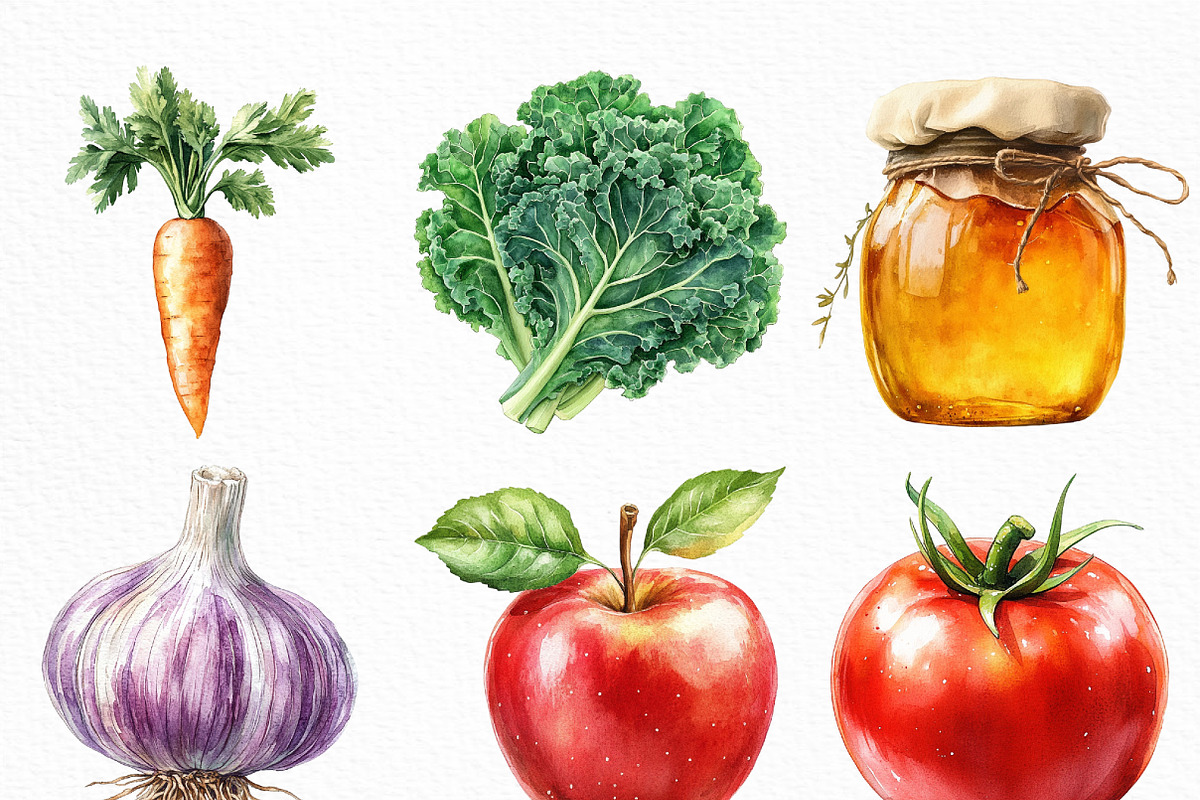 Watercolor Farmers Market Clipart, an Illustration by Craft Nest (Photo 5 of 6)