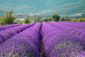 Rows of blooming lavender flowers on, a Nature Photo by MistyDay