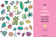 Floral Owls - 55 objects, an Illustration by Zooza Art (Thumbnail 4 of 14)