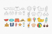 Summer Beach Vacation Elements., a Seasonal Illustration by kaisorn (Thumbnail 3 of 3)