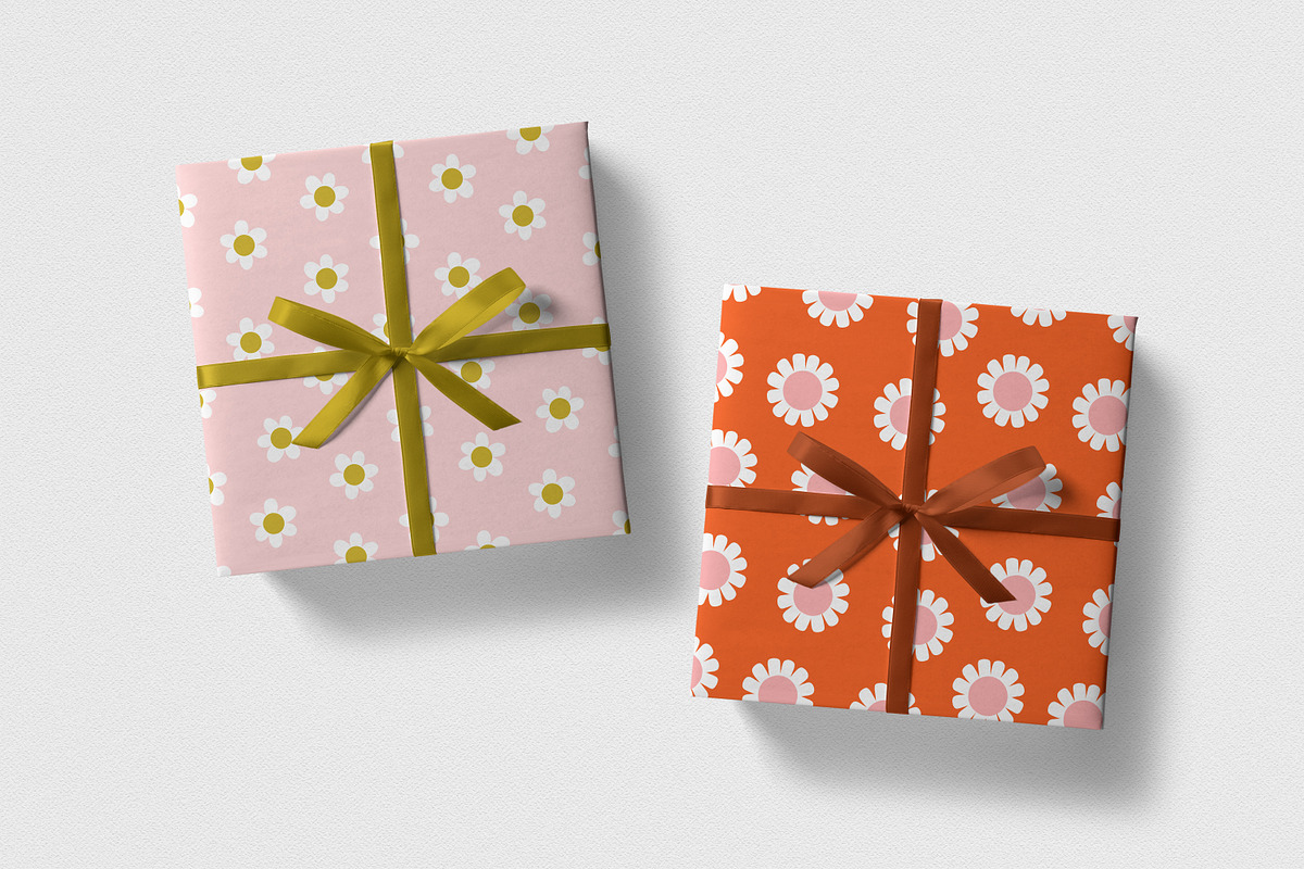 Cute daisy flowers seamless patterns, a Pattern Graphic by Good Studio
