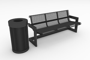 3D Model Bench Park 39