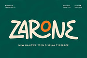 Zarone - Handwritten Display Font, a Handwritten Font by Flawless And Co (Thumbnail 1 of 10)