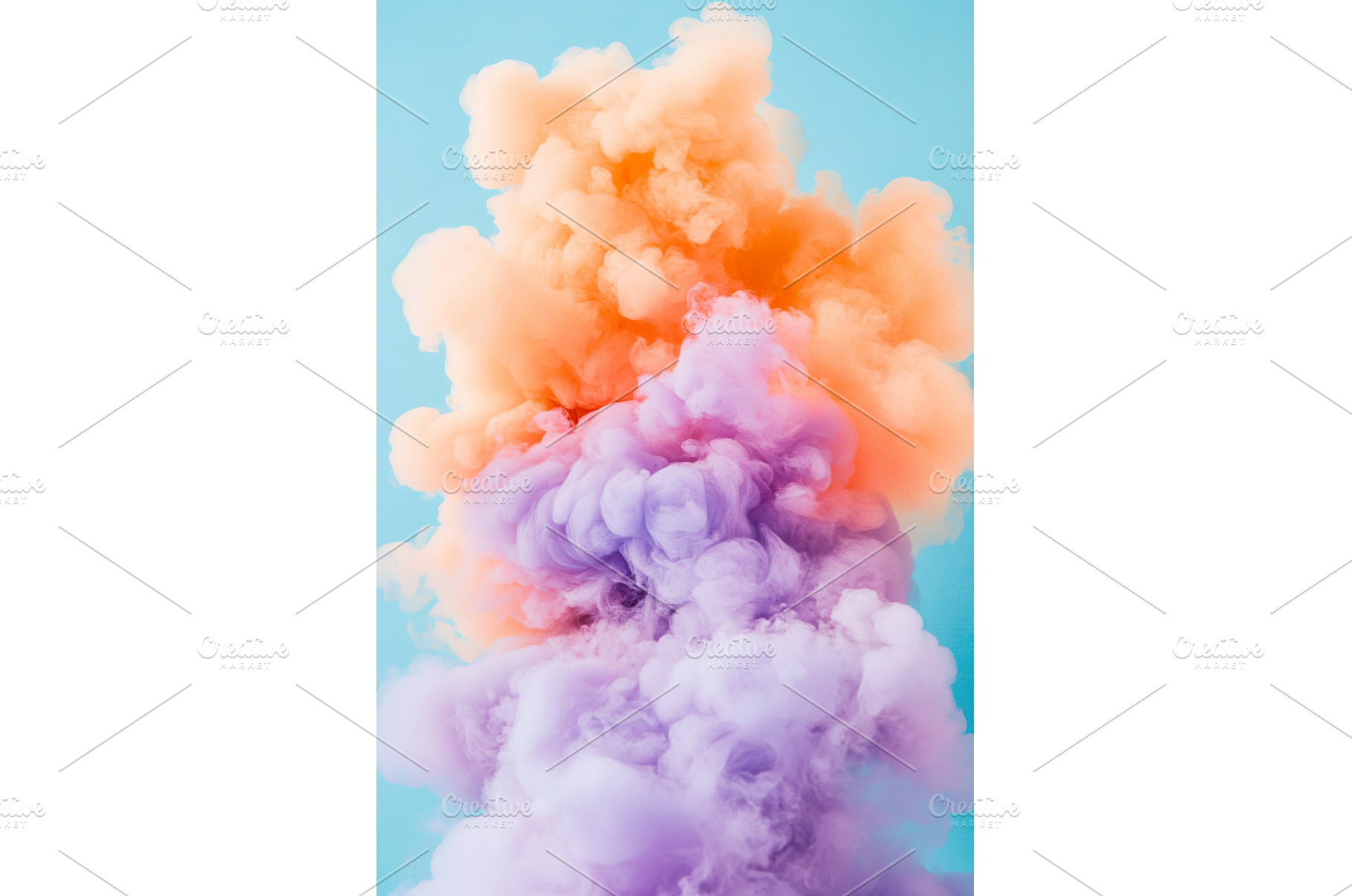 Vibrant orange and purple smoke, an Abstract Photo by Lermont51