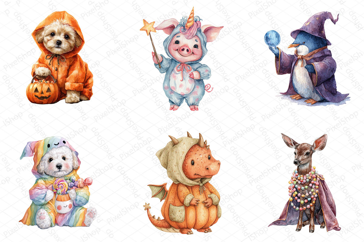 Cute Costume Halloween Clipart, an Illustration by DreamPrint404 (Photo 5 of 5)