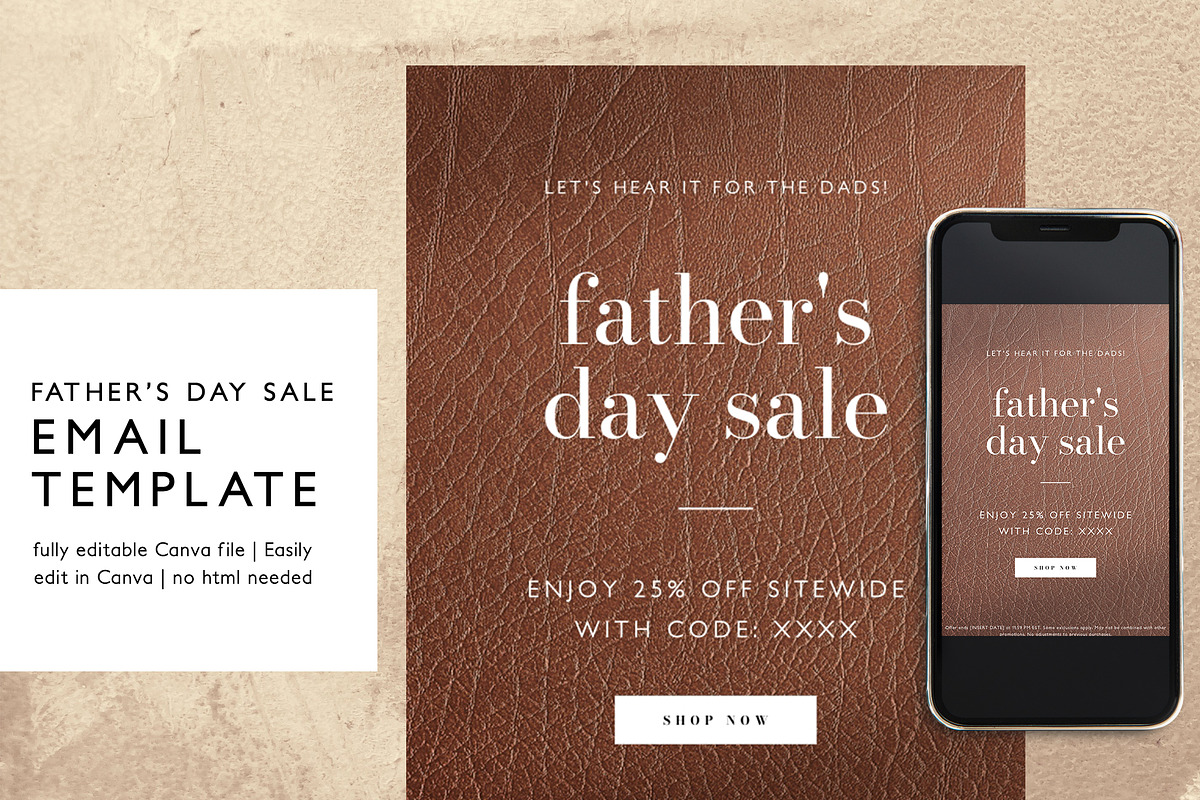 Father's Day Sale Email Template, an Email Template by KikiBunnyCreative (Photo 1 of 7)