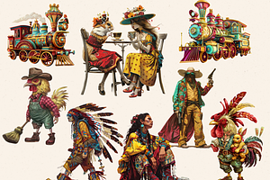 SURREAL WILD WEST FANTASIES CLIPART