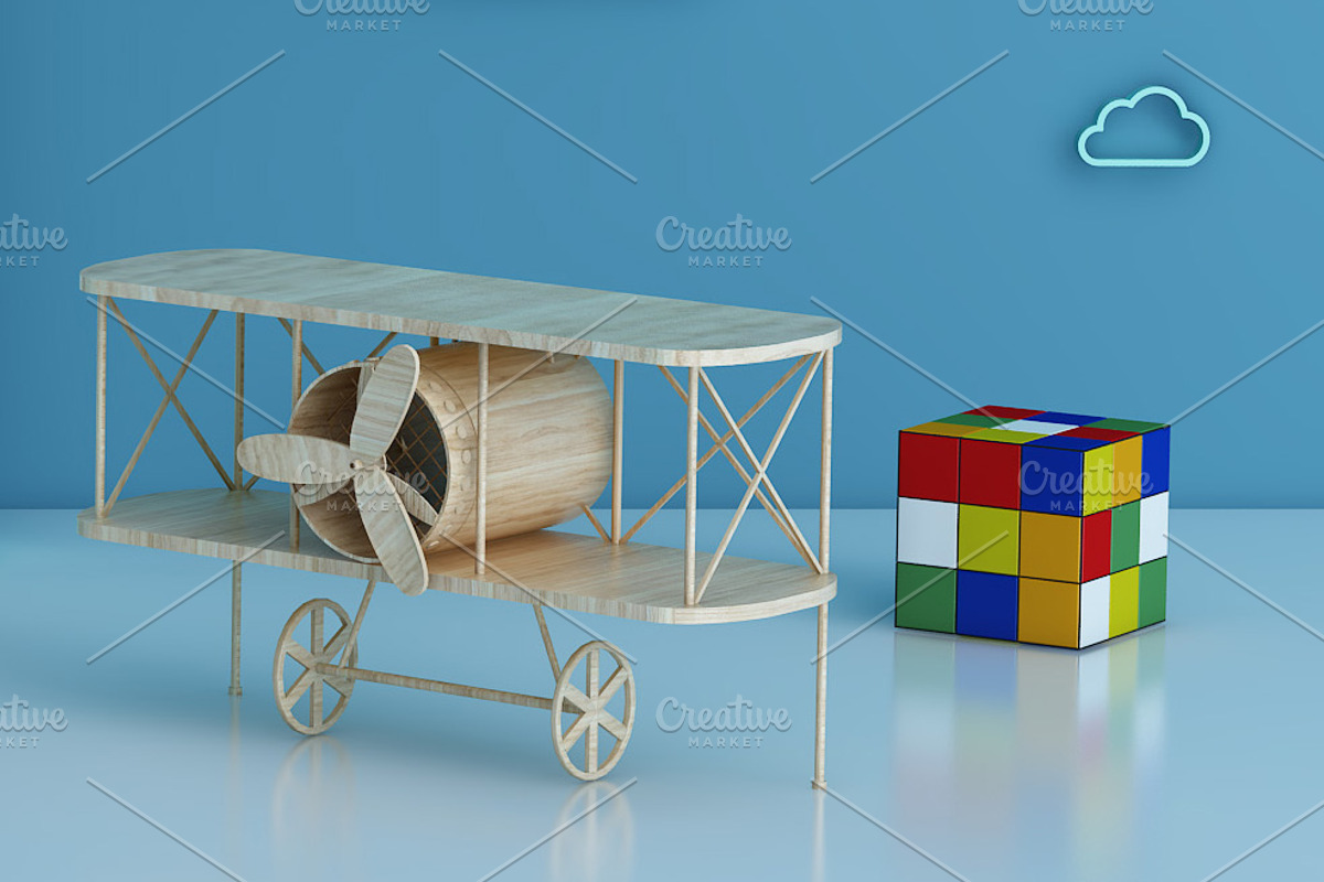 Nursery Frame Mockup - Airplane kids, a Print Template by Milan Mockup (Photo 6 of 7)