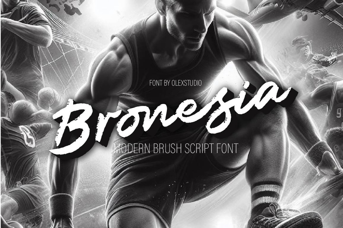 BRONESIA - Modern Brush Script, a Script Font by Olexstudio (Photo 1 of 9)