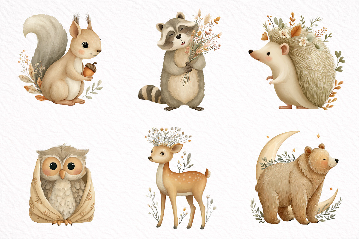 Boho Woodland Clipart, an Illustration by DreamArtGraphic (Photo 8 of 8)