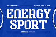 Energy Sport - Baseball Logo Font, a Slab Serif Font by Nirmana Visual (Thumbnail 1 of 9)