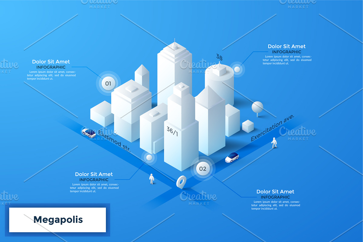 White Isometric City Builder, an Object Graphic by Andrew Kras Design (Photo 5 of 13)
