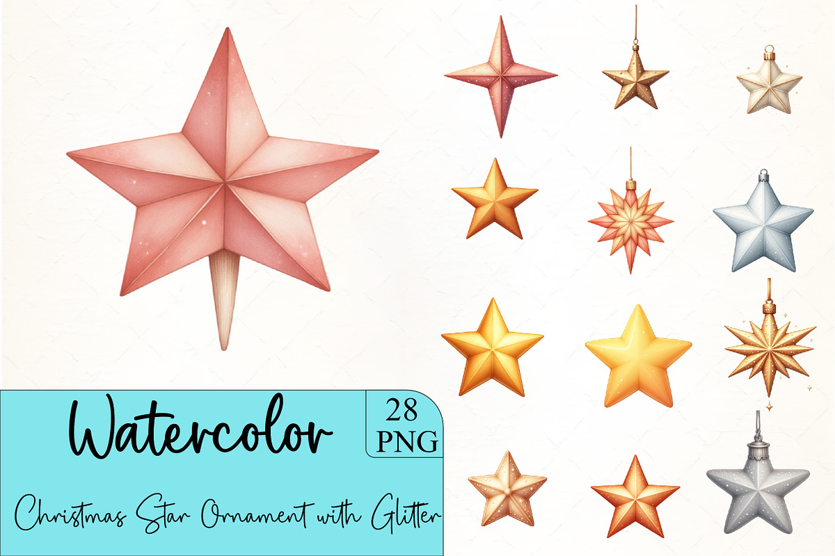 Christmas Star Ornament with Glitter, an Illustration by CrexoraLab (Photo 1 of 5)