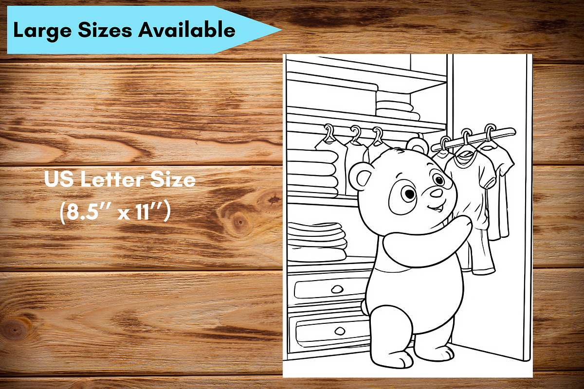 Cute Panda Daily Life Coloring Pages, a Brochure Template by LA Design (Photo 10 of 10)