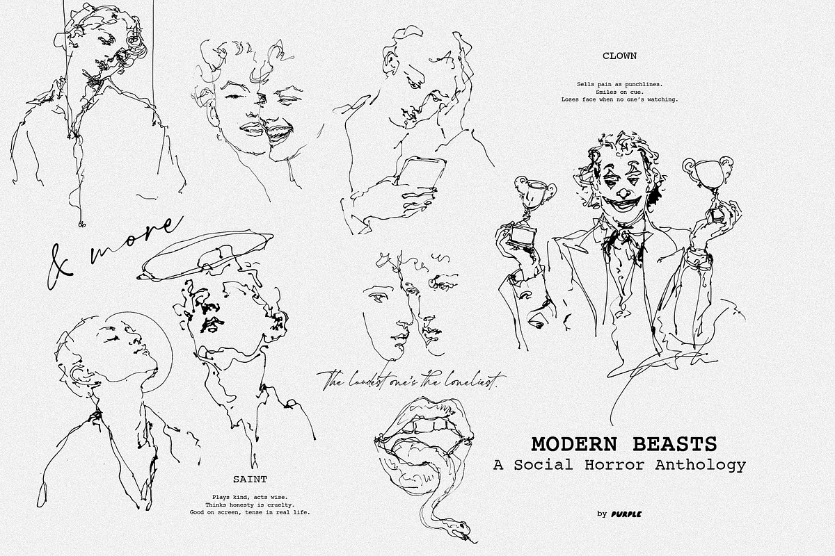 Modern Beasts: Social Horror, a Person Illustration by Purple (Photo 9 of 10)