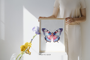 Watercolor Rainbow Butterflies