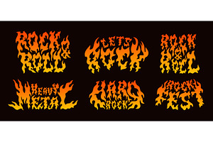 Burning text logos. Flamed, an Object Illustration by YummyBuum