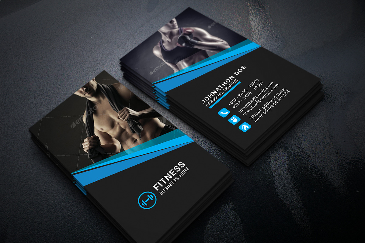 Fitness Business Card, a Business Card Template by Creative_Arts (Photo 1 of 6)