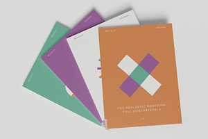 Four Magazines Mockup, an Advertising Mockup by Xtrahive