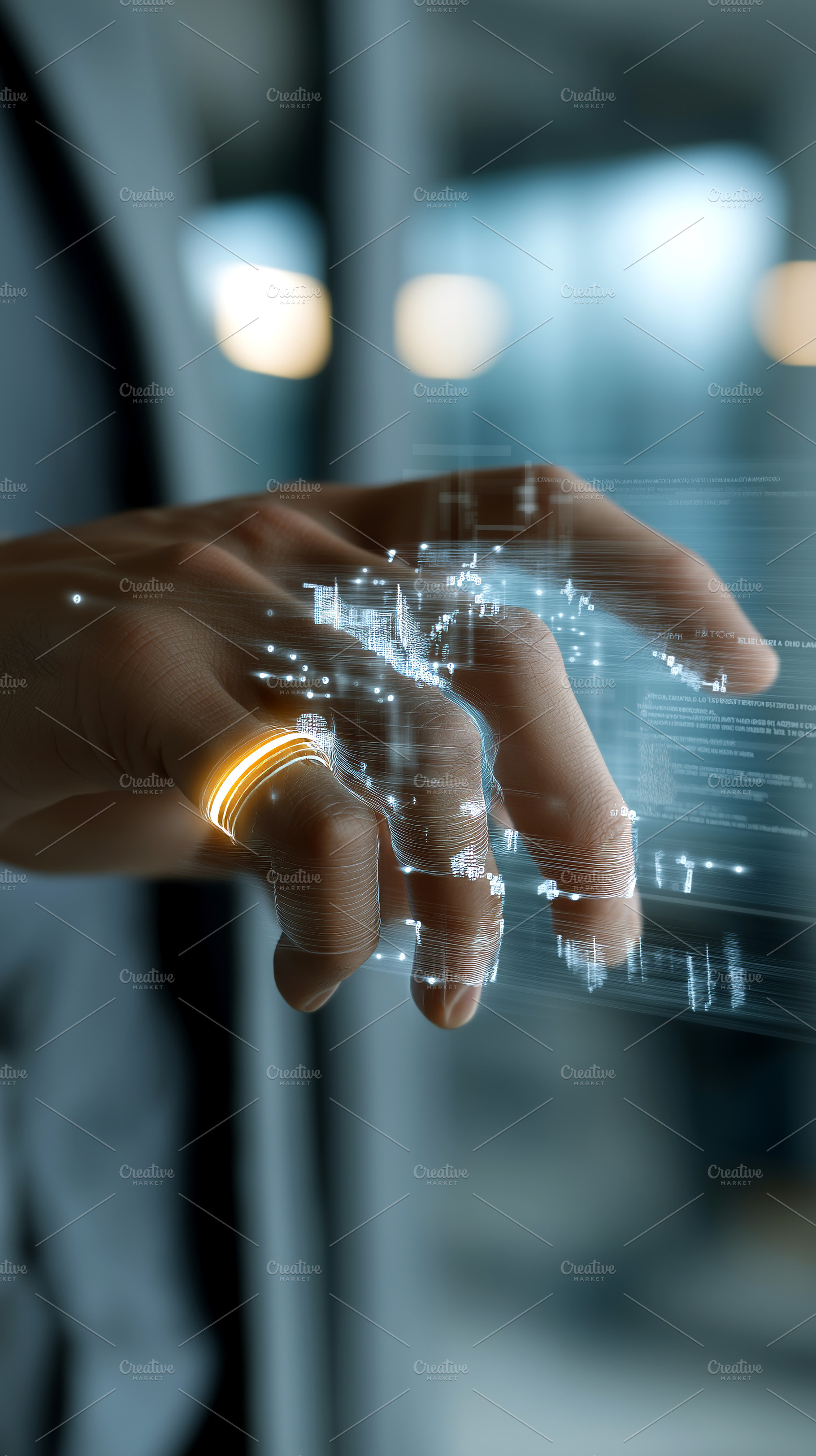 Futuristic Digital Interface, a Technology Photo by Ocean Digital Art