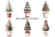Cute Christmas Topiaries Tree, an Illustration by Craft Nest (Thumbnail 3 of 11)