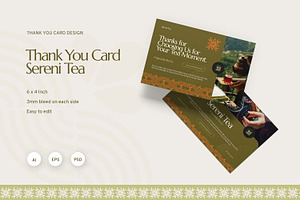 Sereni Tea - Thank You Card, a Card Template by Fannan Studio