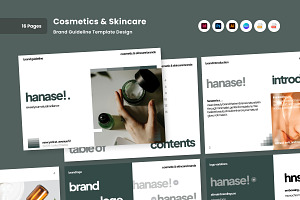 Hanase - Cosmetics Brand Guideline, a Branding & Logo Template by productype1