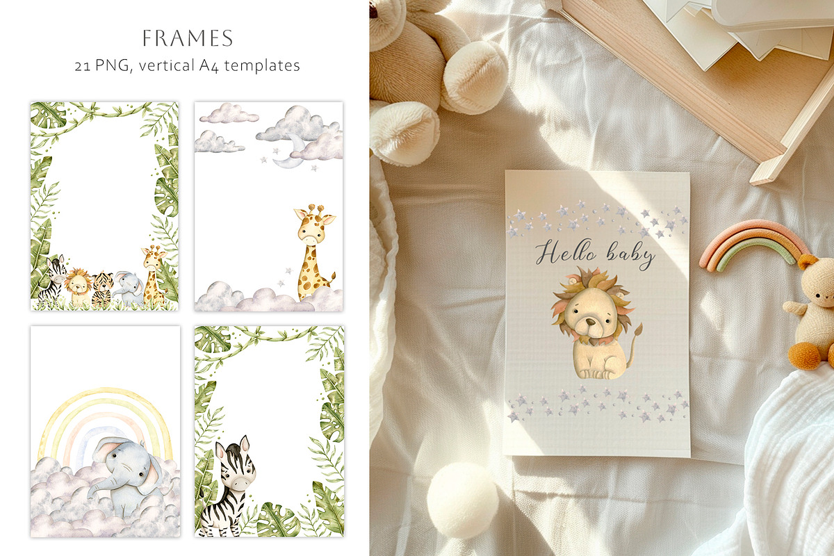 Safari animals, an Animal Illustration by NellyaEgorova (Photo 5 of 11)