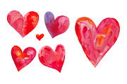 Watercolor hearts set #3, a Decorative Illustration by natsa (Thumbnail 3 of 5)
