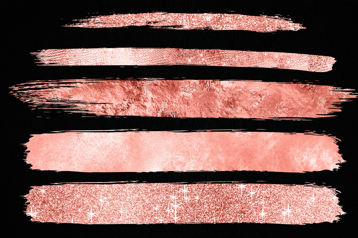 Rose Gold Paint Brush Strokes, a Texture Graphic by Nifty Template Studio (Photo 5 of 5)