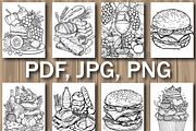 Food Coloring Book for Adults, a Seasonal Illustration by Printable Design Store (Thumbnail 5 of 7)