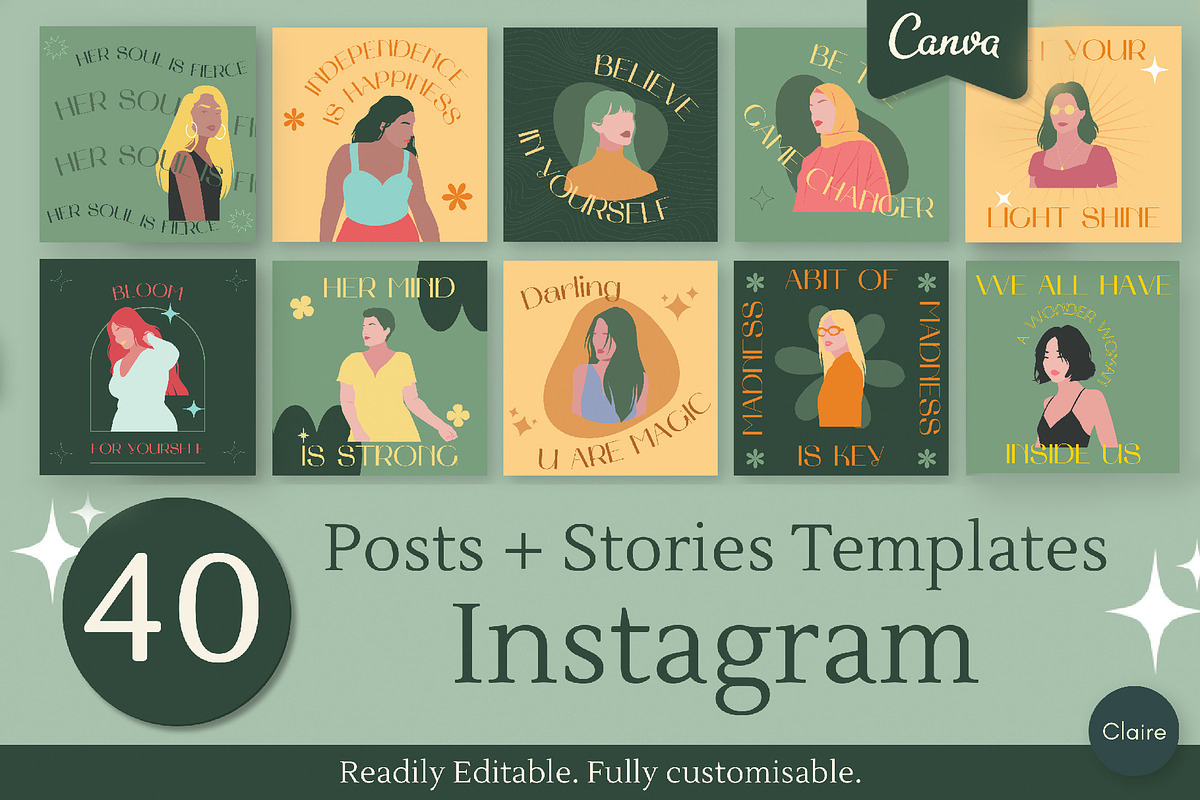 Girls Empowerment Instagram Quotes, a Social Media Template by Clairee Design Studio (Photo 1 of 7)