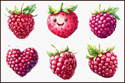 Watercolor Raspberry Clipart, an Illustration by Sublimation Artist (Thumbnail 3 of 6)