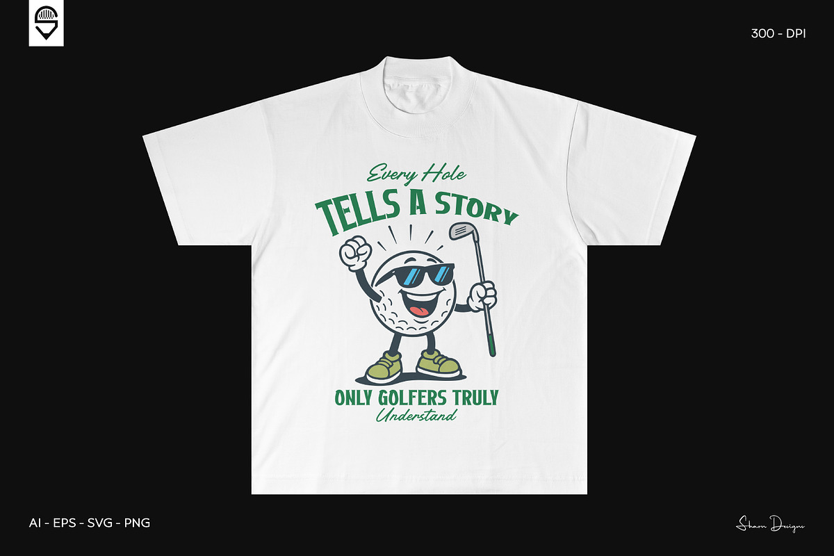 Retro Golf Ball Character T-Shirt, a Sport Illustration by shaondesigns (Photo 3 of 6)