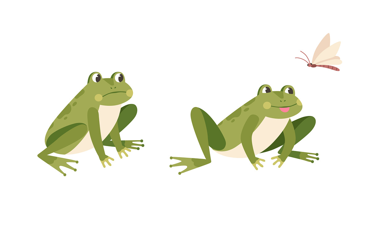Cute frog hunting for butterfly set, an Animal Illustration by Good Studio (Photo 2 of 4)