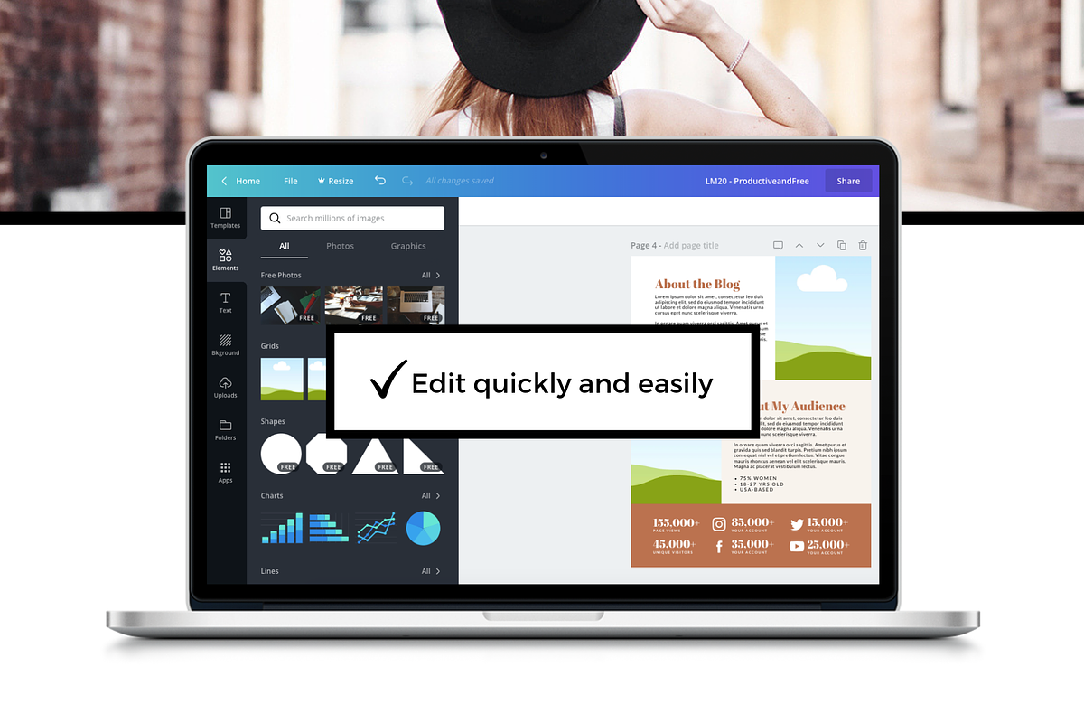 Media Kit Template Canva, a Magazine Template by ProductiveandFree (Photo 4 of 7)