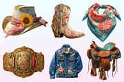 Summer Cowgirl Sublimation Clipart, a Graphic by CitraGraphics (Thumbnail 3 of 4)