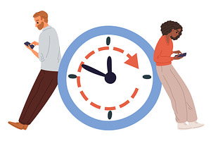 Tired and exhausted people looking, a Technology Illustration by Vectorbuum