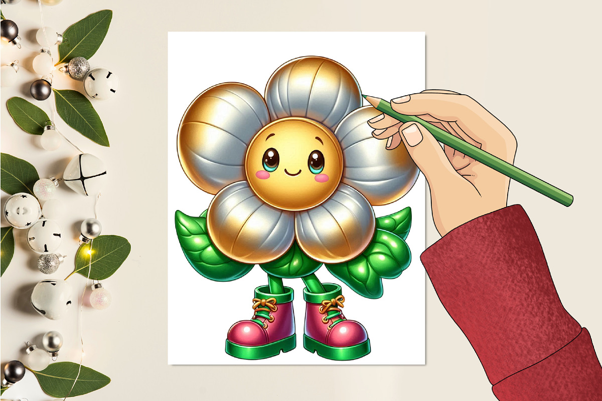 Flowers mascot sublimation clipart, an Illustration by RobertsArt (Photo 7 of 7)