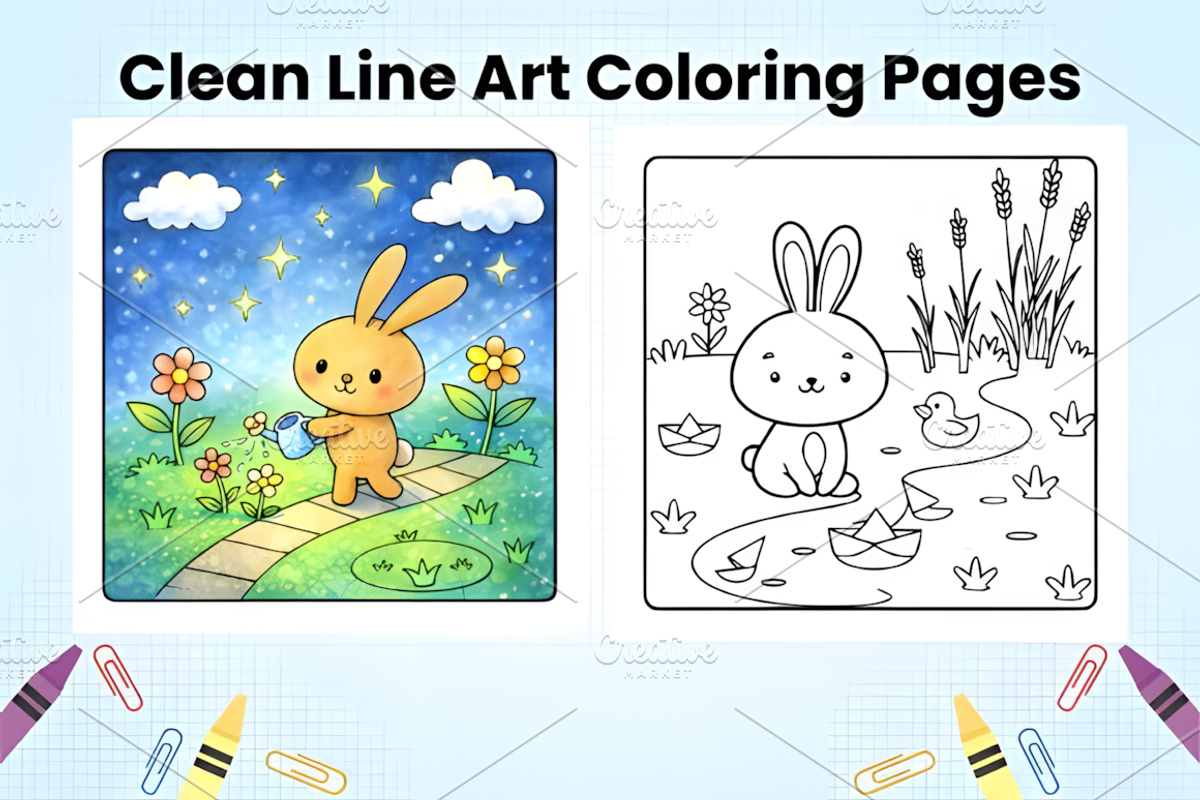 Hello Spring Fun Kids Coloring Pages, an Illustration by Ink Gallery (Photo 4 of 4)