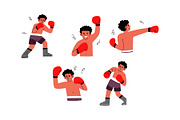 Boxing Man Character Vol 2, a Sport Illustration by SLAB! Design (Thumbnail 2 of 3)