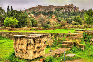 Corinthian capital at the Ancient Agora of Athens - Greece, an Architecture Photo by Leonid Andronov