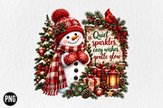Cozy Christmas Snowman Scene PNG, a Seasonal Illustration by CraftArtStudio (Thumbnail 1 of 4)