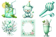 Mint Green Birthday Clipart Bundle, an Illustration by Daily.Designs (Thumbnail 5 of 5)