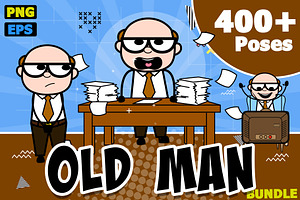 Old Man ~ Cartoon Character Set