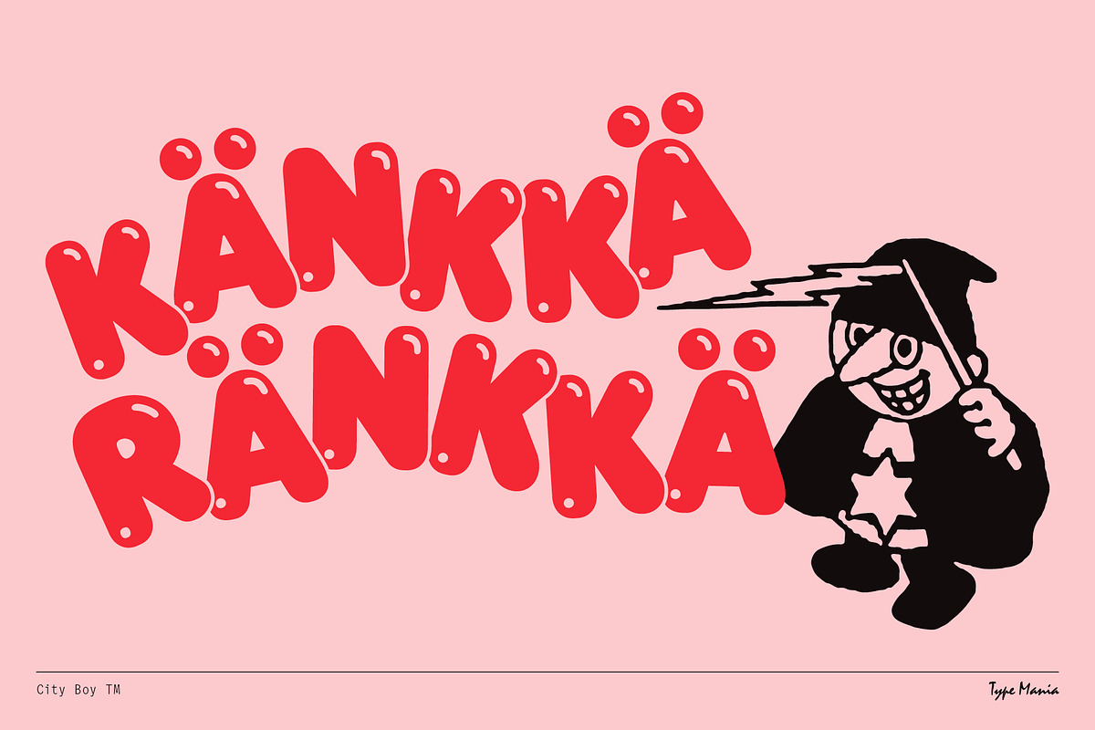 City Boy TM – Bubbly Display Font, a Sans Serif Font by Type Mania (Photo 9 of 10)