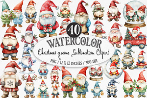 Christmas Gnome Sublimation Clipart, an Illustration by Designking