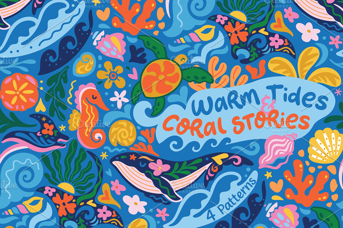 Warm Tides & Coral Stories, a Pattern Graphic by PenguinHouse (Photo 1 of 13)