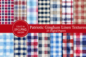 Patriotic Gingham Linen Textures, a Texture Illustration by Designworld