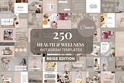 250 Wellness Instagram Template, a Social Media Template by SociallyyCreative (Thumbnail 1 of 10)